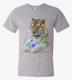 Andy Tiger Paw Print Men S Printed V-neck T - T-shirt, HD Png Download, Transparent PNG