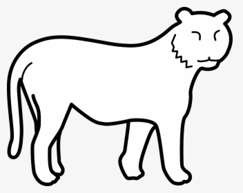 Tiger, Blank, No Stripes, Outline, White, Stand, Watch - Tiger Without Stripes Clipart, HD Png Download, Transparent PNG