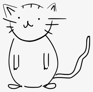 Black And White Cat Sketch, HD Png Download, Transparent PNG