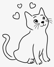 Terrarium Drawing Cat - Black And White Cat Clip Art, HD Png Download, Transparent PNG