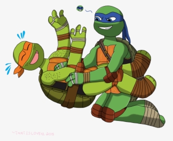 Tmntislove 29 52 Leo Tickling Mikey - Ninja Turtles Tickle Mikey, HD Png Download, Transparent PNG
