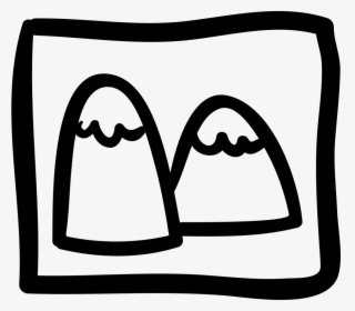 Mountains Hand Drawn Image Outline - Icon, HD Png Download, Transparent PNG