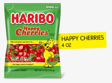 Haribo Happy Cherries 4 Oz   Title   Class Product - Haribo Cherry Gummy Bears, HD Png Download, Transparent PNG