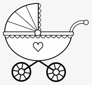 Baby Carriage Line Art - Baby Carriage Clipart, HD Png Download, Transparent PNG