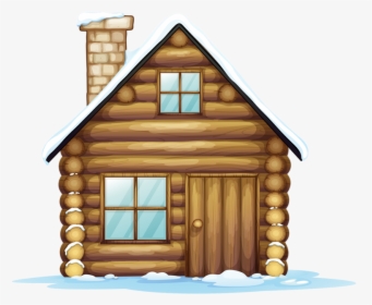Transparent Log Cabin Clipart Black And White - Draw Santa Claus House, HD Png Download, Transparent PNG