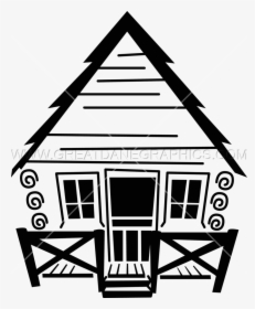 Clip Art Log Cabin Image Cottage Vector Graphics - Cottage Clipart Black And White, HD Png Download, Transparent PNG