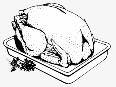 Drawing Turkey Cooked - Cooked Turkey Clip Art Black And White, HD Png Download, Transparent PNG