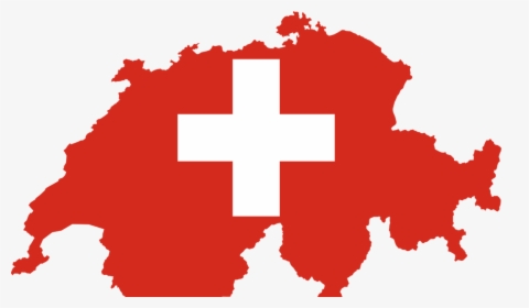Outline Of Switzerland Mashed Up With Swiss Flag Design - Switzerland Map With Flag, HD Png Download, Transparent PNG