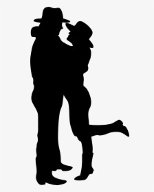 Romantic Couple Silhouette Clip Arts - Cowboy And Girl Silhouette, HD Png Download, Transparent PNG