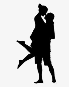 Couple, Silhouette, Love, Romance, Together, Man - Couple On The Beach, HD Png Download, Transparent PNG