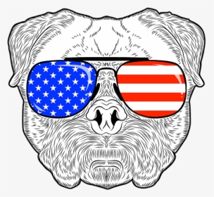 American Flag Drawing Dog, HD Png Download, Transparent PNG