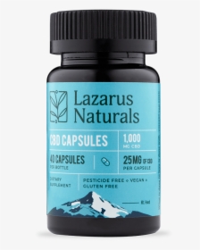 Lazarus Naturals 25mg Full Spectrum Cbd Capsules - Lazarus Naturals Capsules, HD Png Download, Transparent PNG