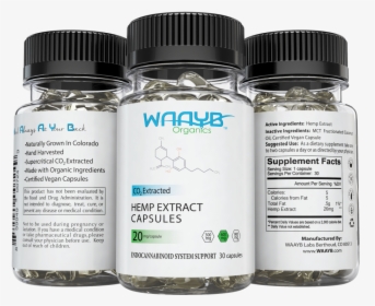 Waayb Organics Capsules 600mg 3sides - Waayb Llc, HD Png Download, Transparent PNG