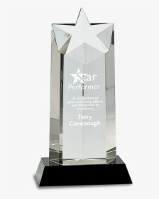 10” Tall Premier Optic Crystal Star Award Mounted On - Award Trophy Crystal Png, Transparent Png, Transparent PNG