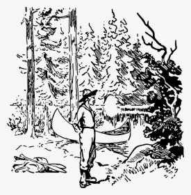 B-p Leader In Camp With Canoe Clip Arts - Baden Powell Drawings Online Free, HD Png Download, Transparent PNG