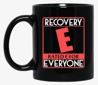 Recovery Rated E For Everyone 11oz / 15oz Black Mugs - Deadpool Drink Coffee Chibi, HD Png Download, Transparent PNG