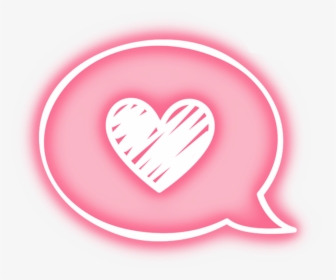 #neon #bubble #speechmarm #heart #scribble #pinkneon, HD Png Download, Transparent PNG
