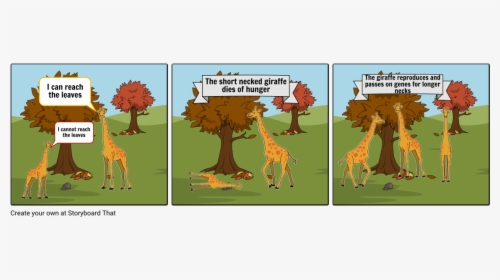Evolution Of Giraffes Neck Cartoon, HD Png Download, Transparent PNG