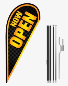 11ft Now Open Stock Teardrop Flag With Ground Stake - Orange, HD Png Download, Transparent PNG