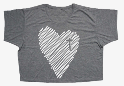 Scribble Heart Boxy Tee - Long-sleeved T-shirt, HD Png Download, Transparent PNG