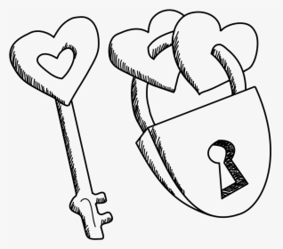Easy Heart And Lock Drawings , Png Download - Drawing Picture Easy Hearts, Transparent Png, Transparent PNG
