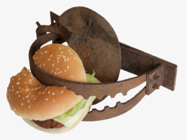 Rusty Bear Trap Cutting Hamburger In Half - French Fries, HD Png Download, Transparent PNG