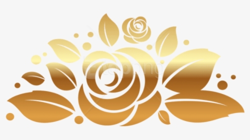 Free Png Download Gold Rose Decorpicture Clipart Png - Gold Flower Vector Png, Transparent Png, Transparent PNG