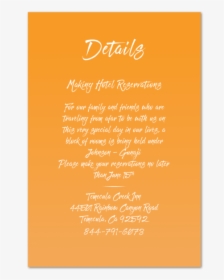Sweet Sensation Wedding Invitation Enclosure Card  								data-caption - Calligraphy, HD Png Download, Transparent PNG