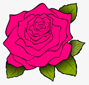 Pink - Rose - Clip - Art - Big Rose Clipart, HD Png Download, Transparent PNG