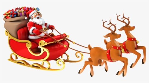 Christmas Papa Png - Santa Claus On A Sleigh, Transparent Png, Transparent PNG