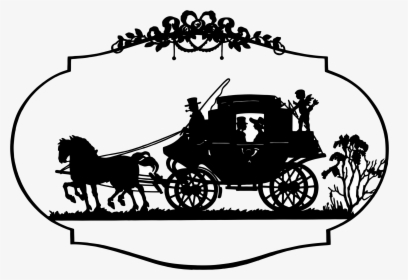 Vintage Horse And Carriage Silhouette Clip Arts - Horse And Carriage Clip Art, HD Png Download, Transparent PNG