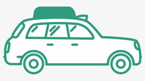 Taxi Icon Outlined In Green With Advertising Top On - Vintage Car, HD Png Download, Transparent PNG