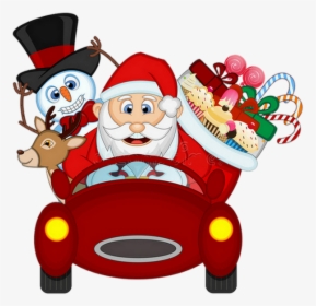 Père Noël Png, Tube - Santa Claus Driving Car, Transparent Png, Transparent PNG