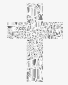 Low Poly Stained Glass Cross 4 No Background Clip Arts - Black And White Cross Backgrounds, HD Png Download, Transparent PNG