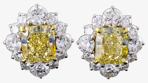 Fancy Light Yellow Diamond Earrings,, HD Png Download, Transparent PNG