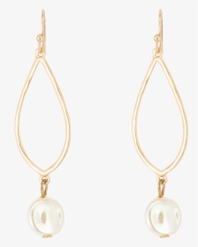 *gold Teardrop With Flat Mother Of Pearl Earrings - Earrings, HD Png Download, Transparent PNG