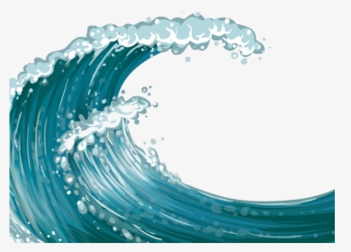Ocean Wave Clipart Transparent Background Png - Boat On Waves Clipart, Png Download, Transparent PNG