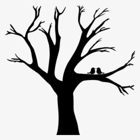 Transparent Love Birds In Tree Clipart - Clipart Tree Silhouette, HD Png Download, Transparent PNG