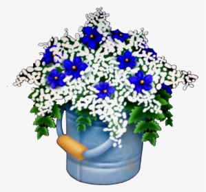 Blue Flower Bucket - Bouquet, HD Png Download, Transparent PNG