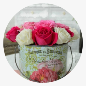 Vintage French Flower Pail Bucket - Vintage Flower Bucket, HD Png Download, Transparent PNG