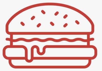 Clipart Lunch Icon - Red Burger Clipart Png, Transparent Png, Transparent PNG