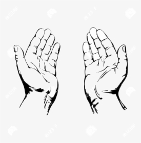 Praying Hands Clipart Transparent Png - Open Praying Hands Drawing, Png Download, Transparent PNG