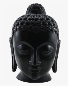 Transparent Buddha Png - Black Stone Buddha Head Statue, Png Download, Transparent PNG