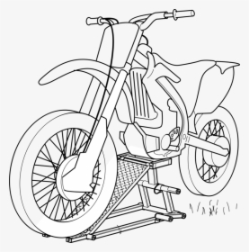Bicycle,rim,hybrid Bicycle - Dirt Bike Outline Drawing, HD Png Download, Transparent PNG