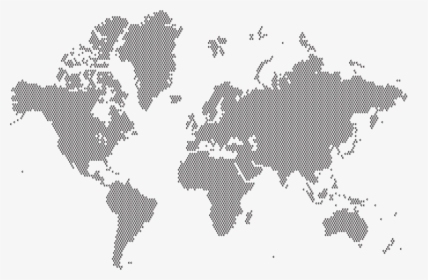 Prismatic Hexagonal World Map 6 No Background Clip - World Map Grayscale Background, HD Png Download, Transparent PNG