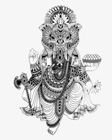Ganesha Black And White Png, Transparent Png, Transparent PNG