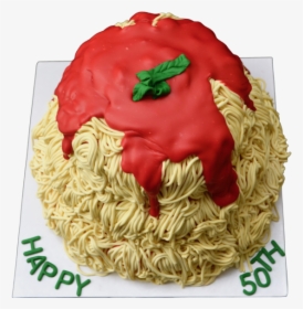 Spaghetti With Tomato Sauce Cake, Chocolate Cake Decorated - Birthday Cake, HD Png Download, Transparent PNG