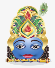 Krishna Emoticon Smiley Hindu God India Nepal - Transparent Krishna Crown Png, Png Download, Transparent PNG