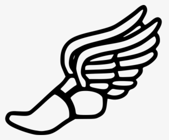 2 Running Shoes Art Running Shoe Track Shoes With Wings - Track And Field Winged Foot, HD Png Download, Transparent PNG