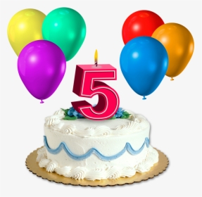 Happy Birthday Cake With 5 Candles Png - 5th Birthday Cake Png, Transparent Png, Transparent PNG